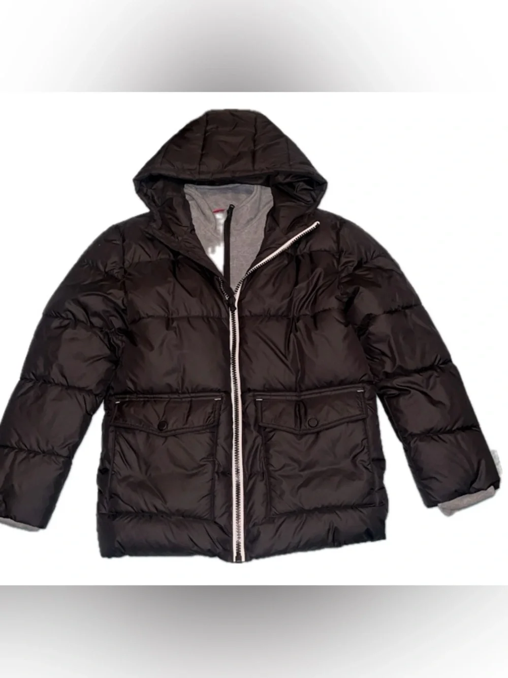 Michael Kors Boys Hooded Puffer Jacket Size 14–16 Black Winter Quilted Coat